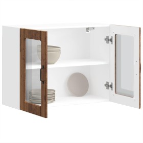 Armario pared cocina puerta de cristal Lucca madera vieja en Armarios de cocina | Comprar online en Foru.es