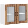 Armario pared cocina puerta de cristal Lucca madera vieja en Armarios de cocina | Comprar online en Foru.es