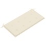 Banco de jardín madera maciza de teca con cojín crema 112 cm de vidaXL, Bancos de jardín - Ref: Foro24-3062651, Precio: 151,3...