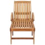Tumbona con mesa y cojín madera maciza de teca de vidaXL, Tumbonas - Ref: Foro24-3063023, Precio: 299,23 €, Descuento: %