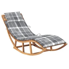 Tumbona mecedora con cojín madera maciza de teca de vidaXL, Tumbonas - Ref: Foro24-3063347, Precio: 345,10 €, Descuento: %