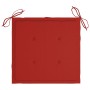 Silla mecedora de madera maciza de teca con cojín rojo de vidaXL, Sillas de jardín - Ref: Foro24-3062763, Precio: 187,72 €, D...
