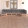 Juego de muebles de jardín 7 pzas y cojines madera maciza pino en Conjuntos de jardín | Comprar online en Foru.es
