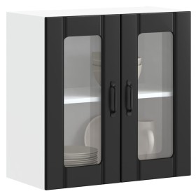 Armario pared cocina puerta de cristal Lucca negra en Armarios de cocina | Comprar online en Foru.es