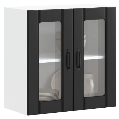 Armario pared cocina puerta de cristal Lucca negra en Armarios de cocina | Comprar online en Foru.es