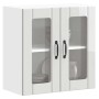 Armario de cocina de pared con puerta de cristal "Lucca", madera de ingeniería blanca brillante en Armarios de cocina | Comprar 