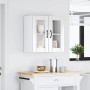 Armario de cocina de pared con puerta de cristal "Lucca", madera de ingeniería blanca brillante en Armarios de cocina | Comprar 