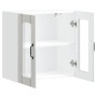 Armario de cocina de pared con puerta de cristal "Lucca", madera de ingeniería blanca brillante en Armarios de cocina | Comprar 