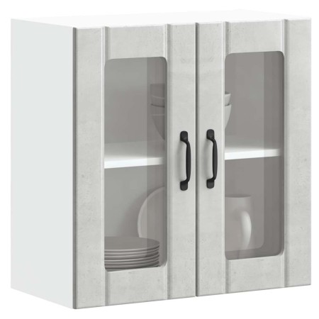 Armario pared cocina puerta de cristal Lucca gris hormigón en Armarios de cocina | Comprar online en Foru.es