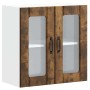 Armario de cocina de pared con puerta de cristal "Lucca" de, madera de ingeniería de roble ahumado en Armarios de cocina | Compr
