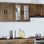 Armario de cocina de pared con puerta de cristal "Lucca" de, madera de ingeniería de roble ahumado en Armarios de cocina | Compr