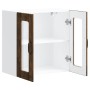Armario de cocina de pared con puerta de cristal "Lucca" de, madera de ingeniería de roble ahumado en Armarios de cocina | Compr