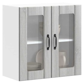 Armario pared cocina puerta de cristal Lucca sonoma gris en Armarios de cocina | Comprar online en Foru.es