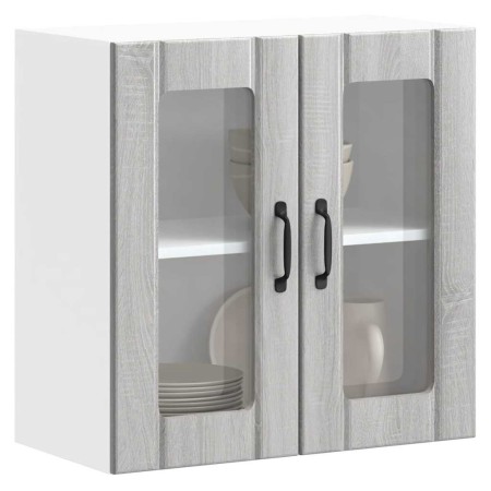 Armario pared cocina puerta de cristal Lucca sonoma gris en Armarios de cocina | Comprar online en Foru.es