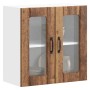 Armario de cocina de pared con puerta de cristal "Lucca" de, madera de ingeniería envejecida en Armarios de cocina | Comprar onl