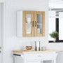 Armario de cocina de pared con puerta de cristal "Lucca" de, roble artesanal, madera de ingeniería en Armarios de cocina | Compr