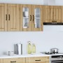 Armario de cocina de pared con puerta de cristal "Lucca" de, roble artesanal, madera de ingeniería en Armarios de cocina | Compr