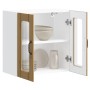 Armario de cocina de pared con puerta de cristal "Lucca" de, roble artesanal, madera de ingeniería en Armarios de cocina | Compr