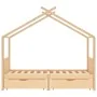 Estructura cama niños con cajones madera maciza pino 90x200 cm de vidaXL, Cunas y camas para niños - Ref: Foro24-322147, Prec...