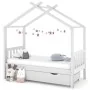 Estructura cama niños con cajón madera pino blanco 80x160 cm de vidaXL, Cunas y camas para niños - Ref: Foro24-322149, Precio...