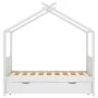 Estructura cama niños con cajón madera pino blanco 80x160 cm de vidaXL, Cunas y camas para niños - Ref: Foro24-322149, Precio...
