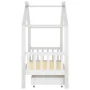 Estructura cama niños con cajón madera pino blanco 80x160 cm de vidaXL, Cunas y camas para niños - Ref: Foro24-322149, Precio...