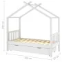Estructura cama niños con cajón madera pino blanco 80x160 cm de vidaXL, Cunas y camas para niños - Ref: Foro24-322149, Precio...