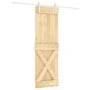 Puerta corredera con herrajes madera maciza de pino 70x210 cm de vidaXL, Puertas - Ref: Foro24-3203038, Precio: 174,03 €, Des...