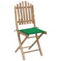 Sillas de jardín plegables 2 unidades bambú con cojines de vidaXL, Sillas de jardín - Ref: Foro24-3063992, Precio: 114,04 €, ...