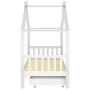 Estructura cama niños y cajones madera maciza blanca 90x200 cm de vidaXL, Cunas y camas para niños - Ref: Foro24-322150, Prec...