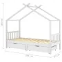 Estructura cama niños y cajones madera maciza blanca 90x200 cm de vidaXL, Cunas y camas para niños - Ref: Foro24-322150, Prec...