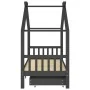 Estructura de cama infantil y cajones madera pino gris 90x200cm de vidaXL, Cunas y camas para niños - Ref: Foro24-322153, Pre...