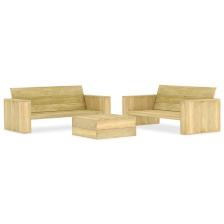 Juego de muebles de jardín 3 piezas madera de pino impregnada de vidaXL, Conjuntos de jardín - Ref: Foro24-3053199, Precio: 6...