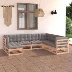 Juego de muebles de jardín 7 pzas y cojines madera maciza pino en Conjuntos de jardín | Comprar online en Foru.es