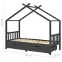 Estructura de cama infantil y cajones madera pino gris 90x200cm de vidaXL, Cunas y camas para niños - Ref: Foro24-322153, Pre...