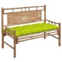 Banco de jardín con cojín bambú 120 cm de vidaXL, Bancos de jardín - Ref: Foro24-3063902, Precio: 150,73 €, Descuento: %