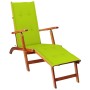 Tumbona de jardín con reposapiés y cojín madera maciza acacia de vidaXL, Tumbonas - Ref: Foro24-3064025, Precio: 139,86 €, De...