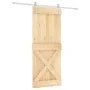 Puerta corredera con herrajes madera maciza de pino 85x210 cm de vidaXL, Puertas - Ref: Foro24-3203040, Precio: 198,39 €, Des...