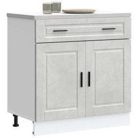 Mueble bajo de cocina porto gris cemento madera reconstituida en Armarios de cocina | Comprar online en Foru.es