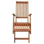 Tumbona de jardín con reposapiés y cojín madera maciza acacia de vidaXL, Tumbonas - Ref: Foro24-3064024, Precio: 141,90 €, De...
