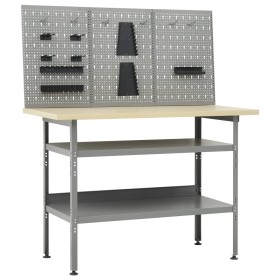 Banco de trabajo con tres paneles de pared de vidaXL, Mesas de trabajo - Ref: Foro24-3053426, Precio: 215,16 €, Descuento: %