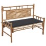 Banco de jardín con cojín bambú 120 cm de vidaXL, Bancos de jardín - Ref: Foro24-3063876, Precio: 146,17 €, Descuento: %
