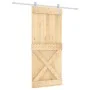 Puerta corredera con herrajes madera maciza de pino 90x210 cm de vidaXL, Puertas - Ref: Foro24-3203041, Precio: 210,79 €, Des...