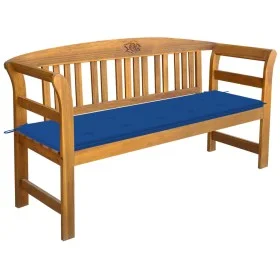 Banco de jardín con cojín madera maciza de acacia 157 cm de vidaXL, Bancos de jardín - Ref: Foro24-3064276, Precio: 189,53 €,...