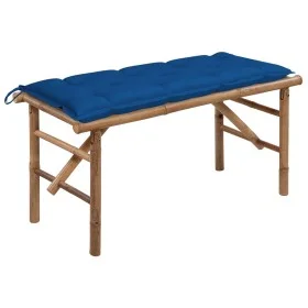 Banco de jardín plegable con cojín bambú 118 cm de vidaXL, Bancos de jardín - Ref: Foro24-3063874, Precio: 96,49 €, Descuento: %