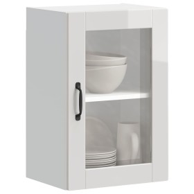 Armario pared para cocina puerta cristal Porto blanco brillante en Armarios de cocina | Comprar online en Foru.es
