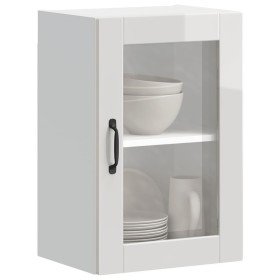 Armario pared para cocina puerta cristal Porto blanco brillante en Armarios de cocina | Comprar online en Foru.es