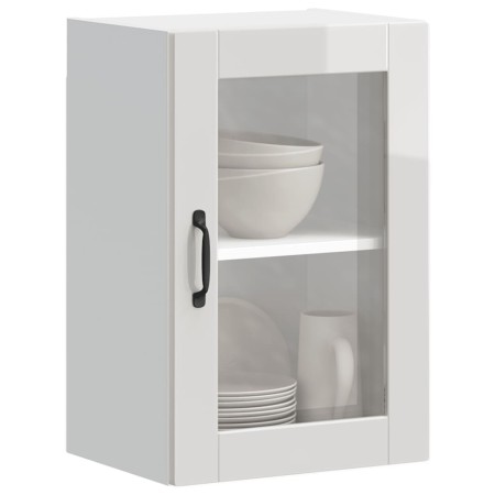 Armario pared para cocina puerta cristal Porto blanco brillante en Armarios de cocina | Comprar online en Foru.es