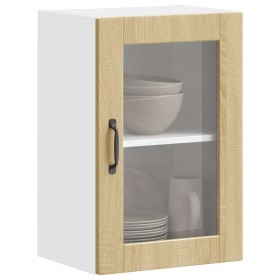Armario de pared para cocina puerta cristal Porto roble sonoma en Armarios de cocina | Comprar online en Foru.es