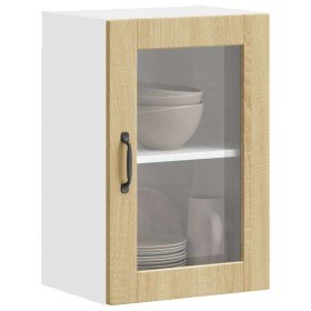 Armario de pared para cocina puerta cristal Porto roble sonoma en Armarios de cocina | Comprar online en Foru.es